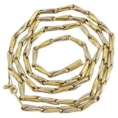 Vintage Cartier Two-Tone Gold Chain Necklace Barleycorn Link Shorter