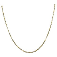 Retro Cartier Two-Tone Gold Chain Necklace Barleycorn Link Shorter