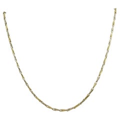 Vintage Cartier Two-Tone Gold Chain Necklace Barleycorn Link Shorter