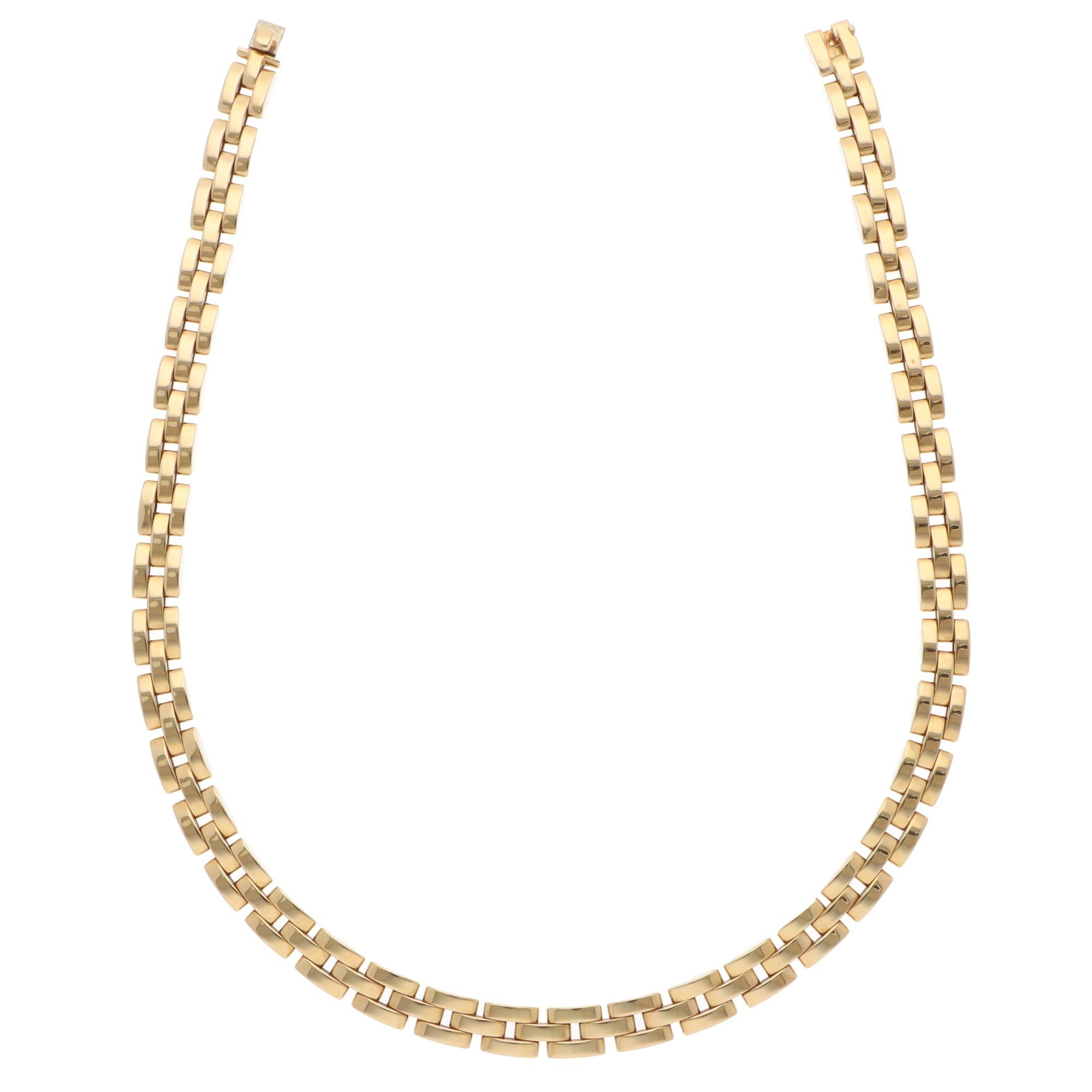 Moderno Collana vintage Cartier Tyrana Maillon Panthère in oro giallo in vendita