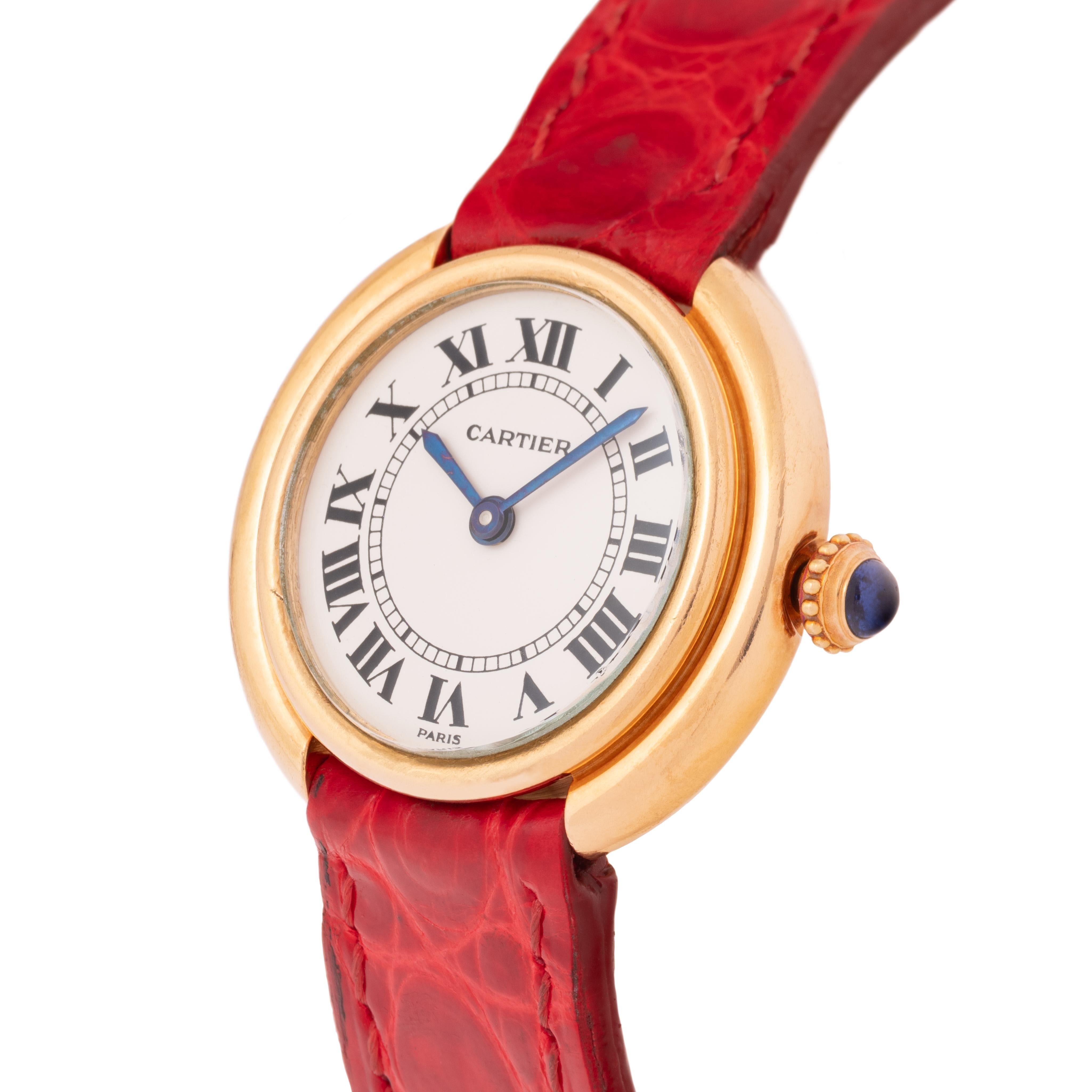 Vintage Cartier Vendome 18 Karat Gelbgold Modell 67080 auf Faltschnalle, Vintage im Zustand „Gut“ im Angebot in New York, NY
