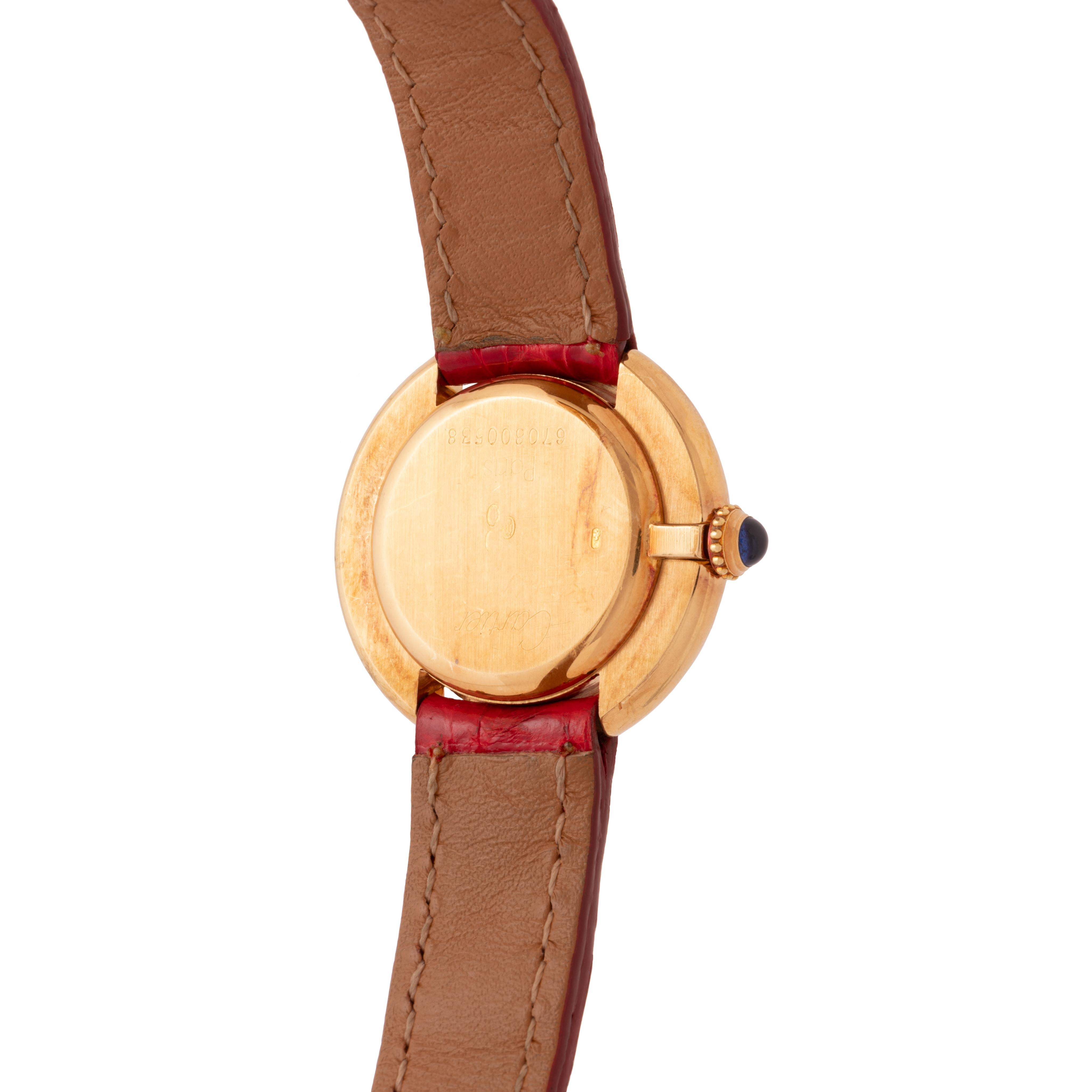 Vintage Cartier Vendome 18 Karat Gelbgold Modell 67080 auf Faltschnalle, Vintage für Damen oder Herren im Angebot