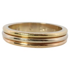 Anello Cartier Vendome 18k 750 Tricolore d'epoca. Fascia Must de Cartier