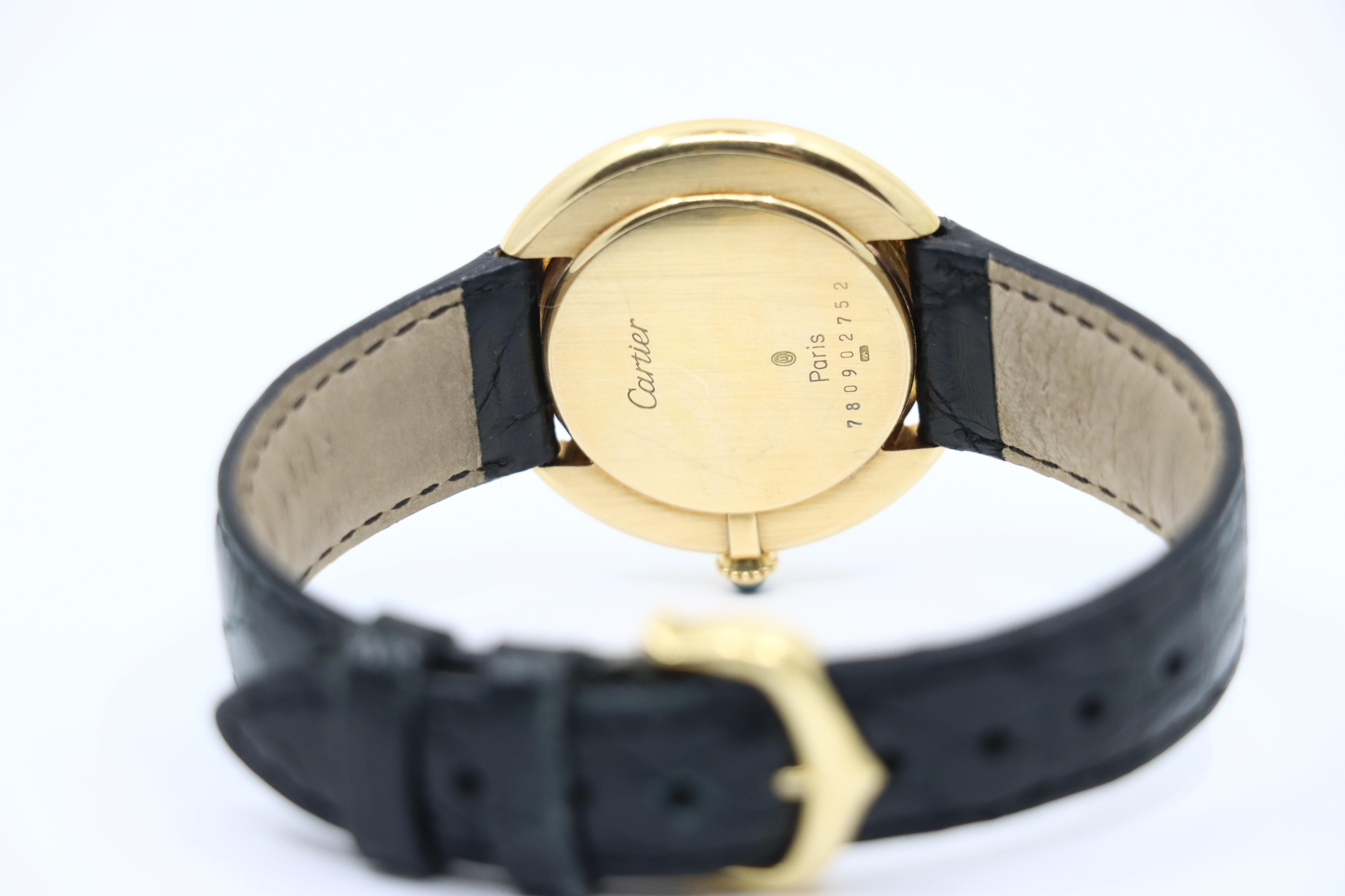 Reloj vintage Cartier Vendome de oro de 18 quilates 7