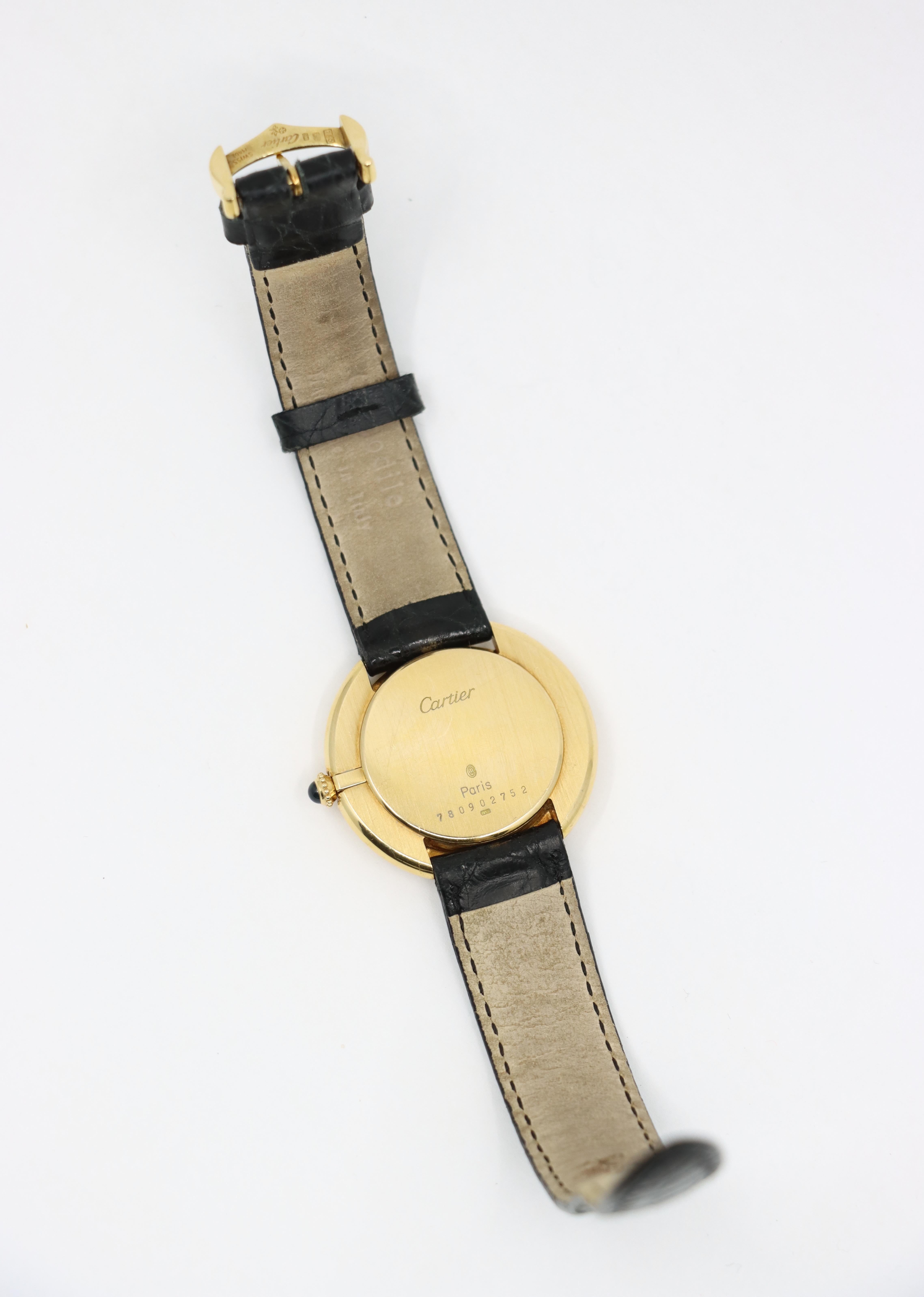 Reloj vintage Cartier Vendome de oro de 18 quilates 8