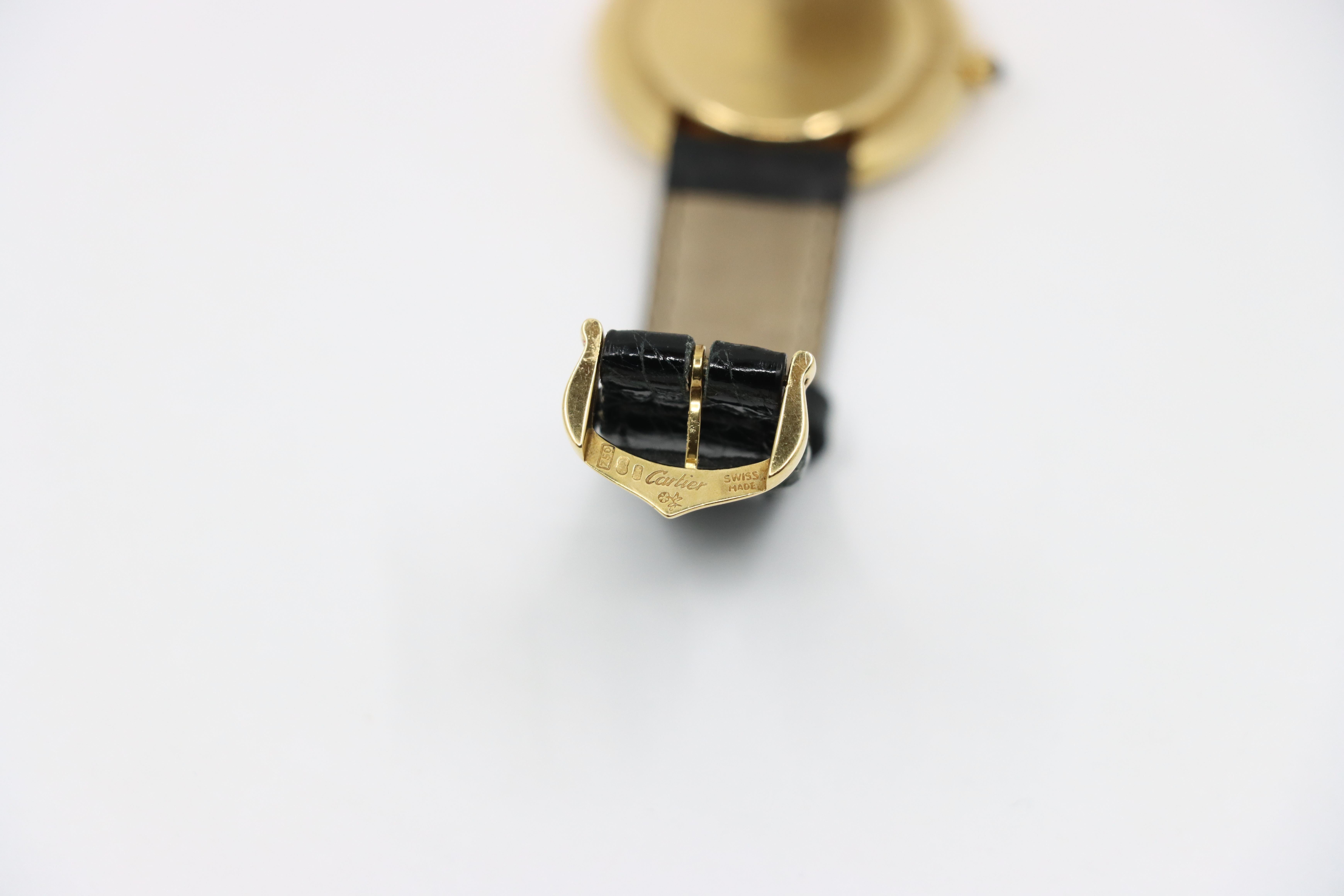 Reloj vintage Cartier Vendome de oro de 18 quilates 9