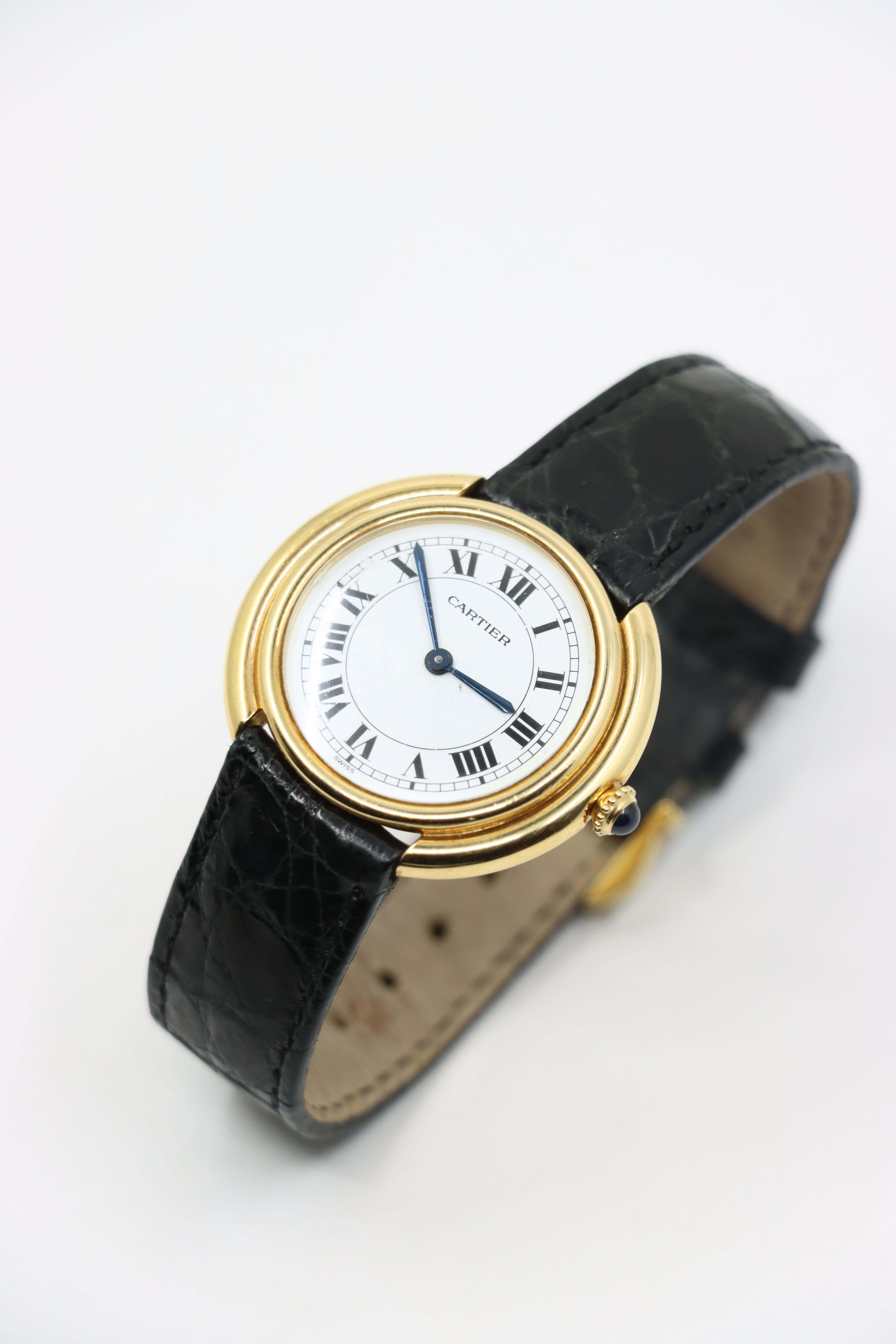 Reloj vintage Cartier Vendome de oro de 18 quilates 2