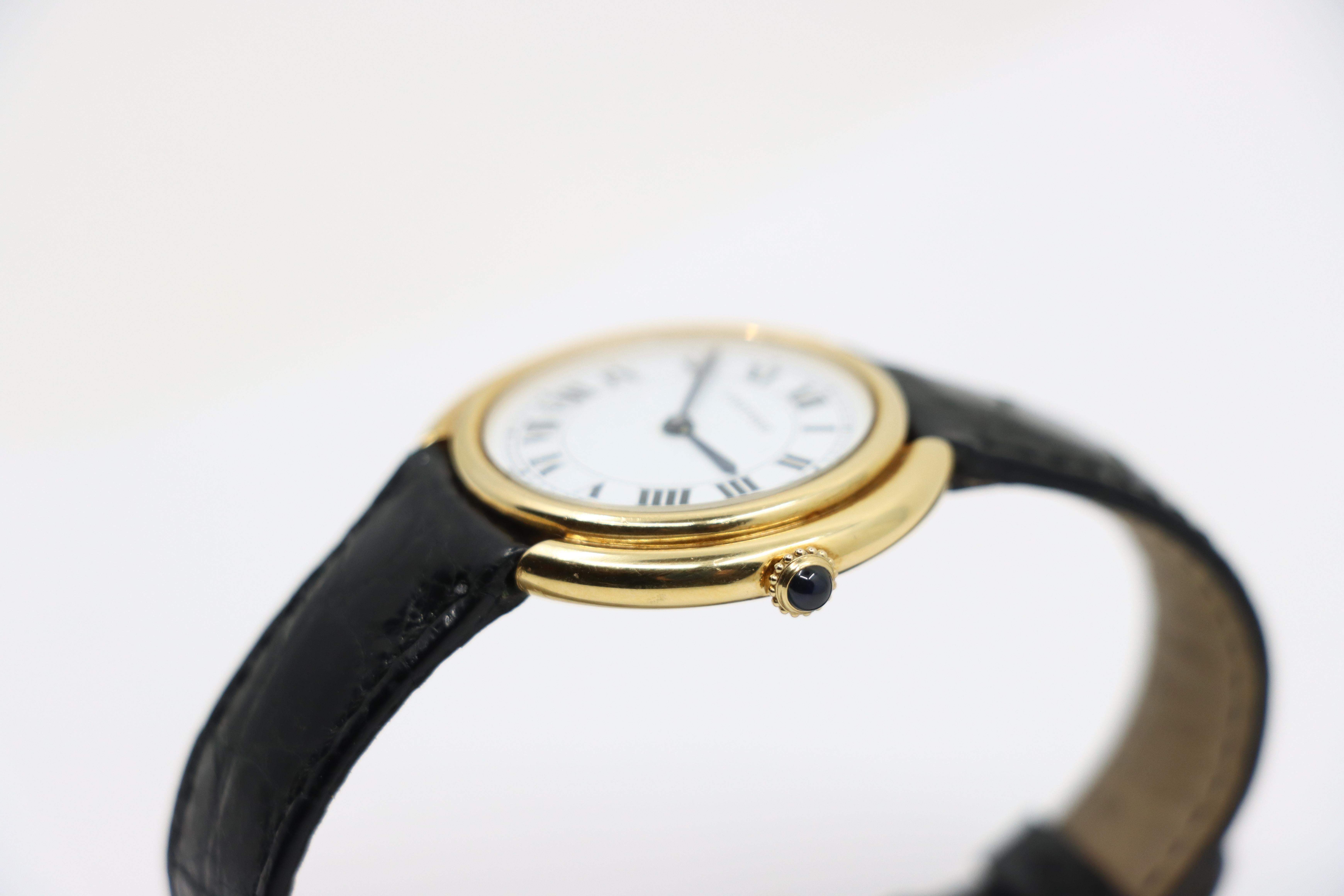 Reloj vintage Cartier Vendome de oro de 18 quilates 3