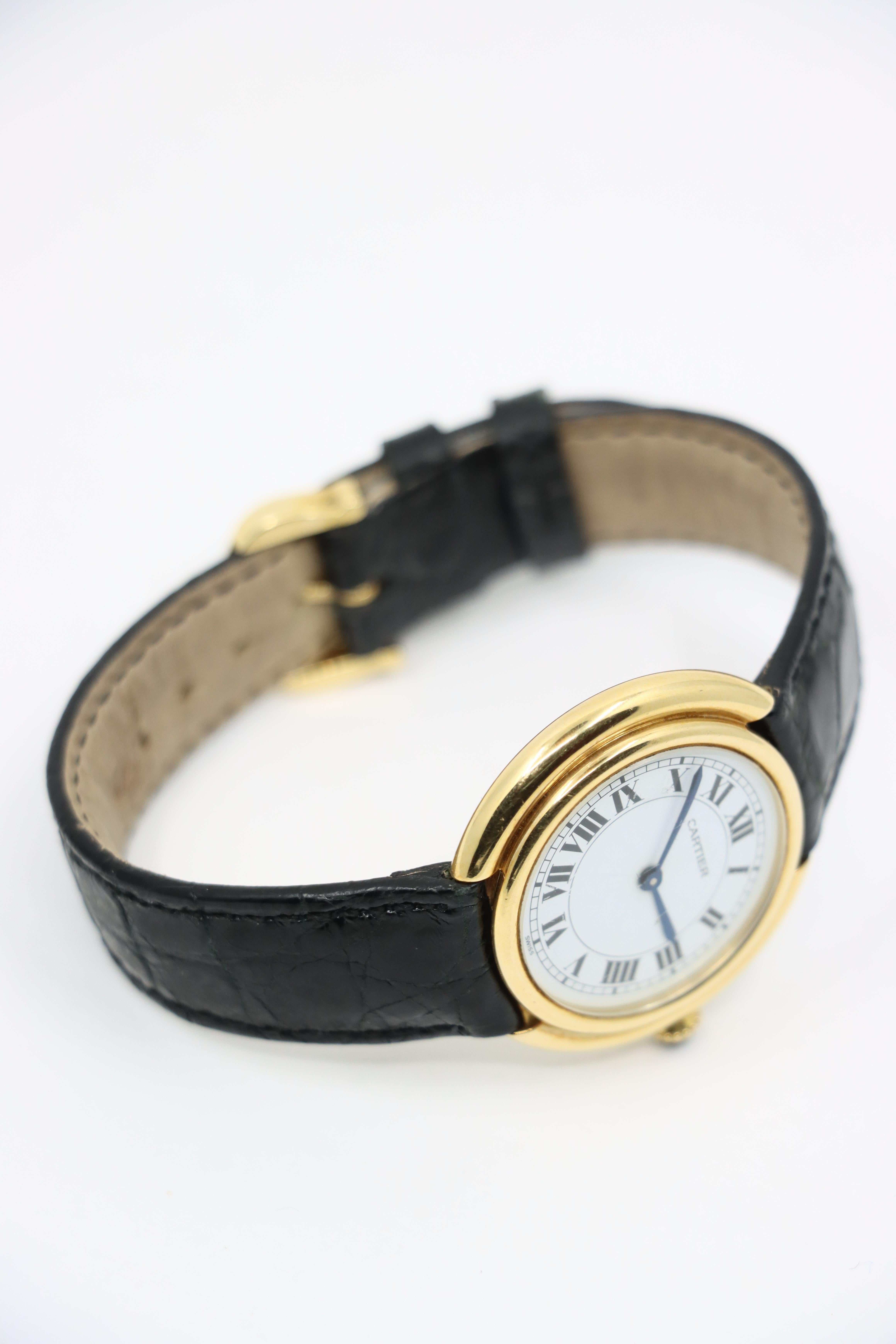 Reloj vintage Cartier Vendome de oro de 18 quilates 5