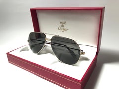 Vintage Cartier Vendome Titanium 62 Grey Lens Heavy Plated Sunglasses France