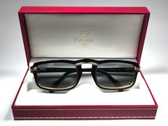 Vintage Cartier Vertigo Gold and Black 54MM Sunglasses France, 1991