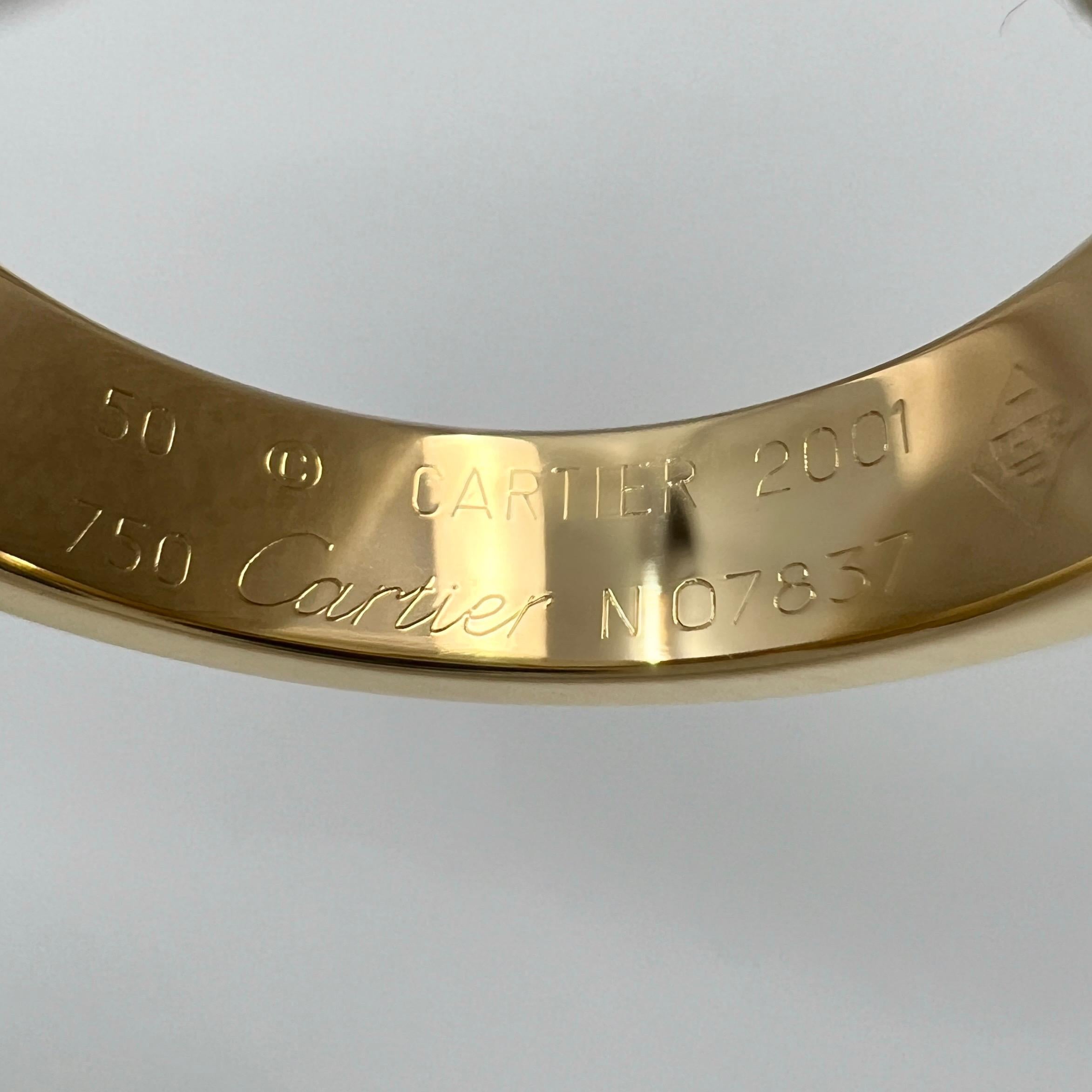 Vintage Cartier Azul Vivo Aguamarina Cojín Cuadrado Anillo Tanque Oro Amarillo 18k 3