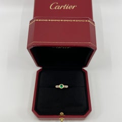 Vintage Cartier Vivid Emerald Round 18k Tricolour Multi Tone Gold Solitaire Ring