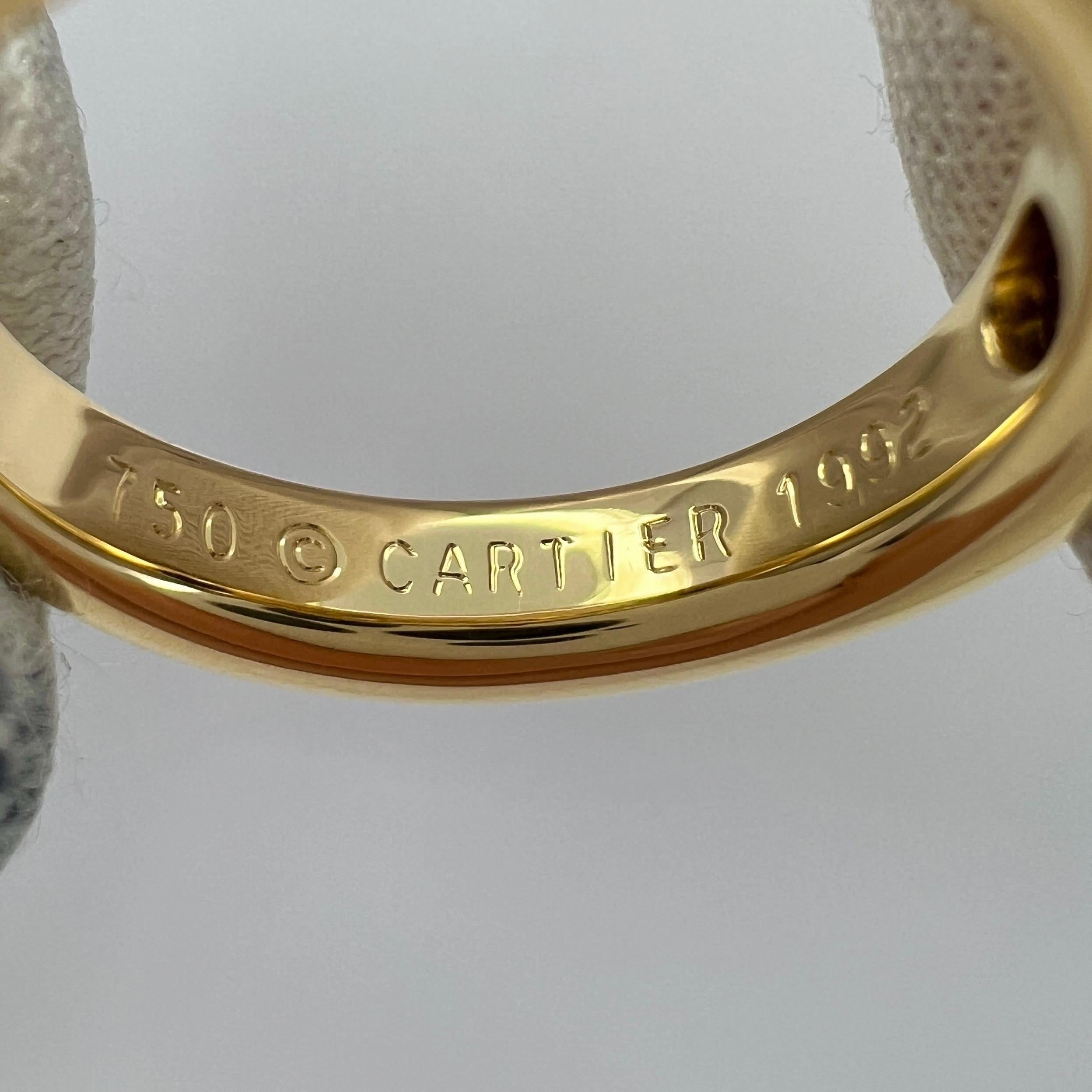 Vintage Cartier Vivid Red Ruby Ellipse 18k Yellow Gold Oval Cut Solitaire Ring 7 en vente 3