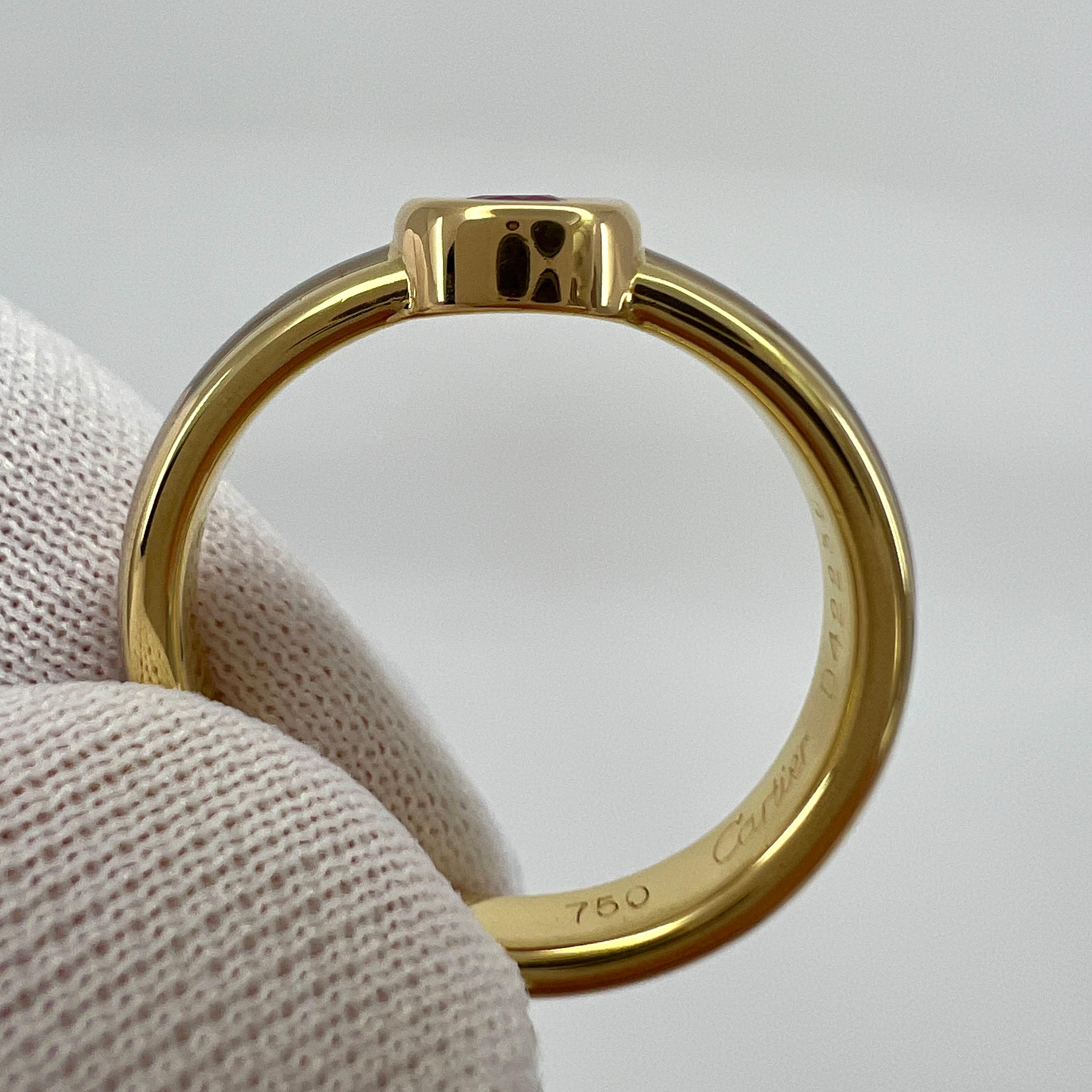 Vintage Cartier Vivid Ruby Round 18k Tricolour Multi Tone Gold Solitaire Ring 47 3