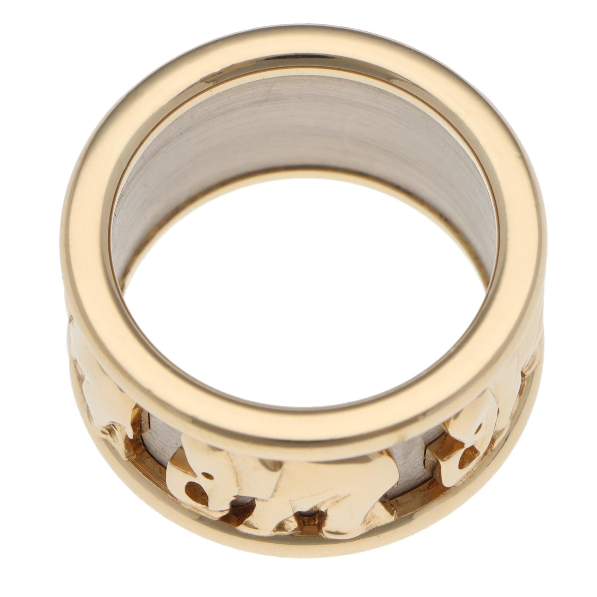 Vintage Cartier Walking Elephant Ring in Yellow and White Gold In Good Condition In London, GB