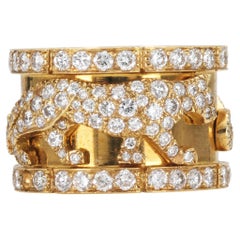 Vintage Cartier Walking Panthere Ring with Diamonds