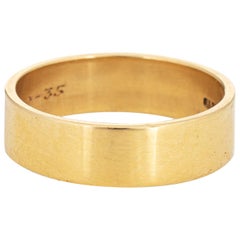 Vintage Cartier Wedding Band Art Deco Ring 18 Karat Gold Signed Jewelry