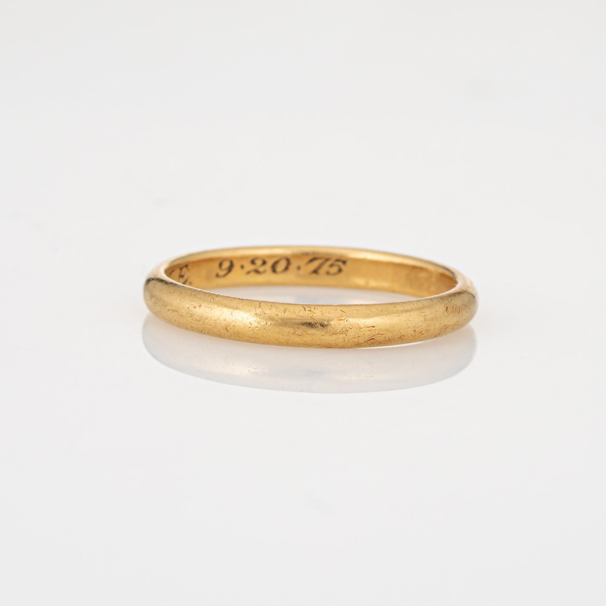 Rétro Bague de mariage vintage Cartier en or jaune 18 carats avec anneau de 3 mm, taille 10,25  en vente