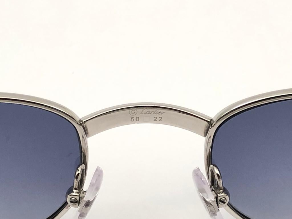 Lunettes de soleil vintage Cartier Breteuil en bois marron avec lentille en bois doré et précieux, 50 mm 1