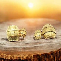 Vintage Cartier Yellow Gold Barrel Cufflinks