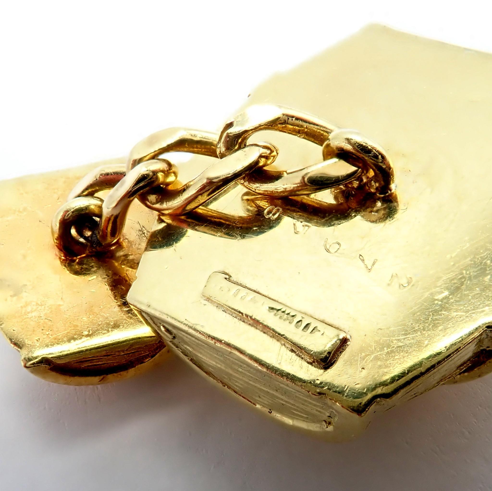 Uomo Vintage Cartier Yellow Gold Barrel Cufflinks in vendita
