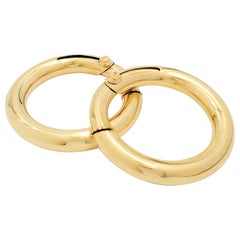 Vintage Cartier Yellow Gold Hoop Earrings