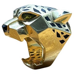 Vintage Cartiere Panthere de Cartier Ring Tsavorite Onyx - 62.4g - Size - 58