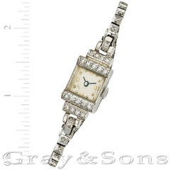 Vintage Cartina Watch in 14k White Gold, Manual, Square Caseback and Champagne