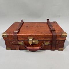 Vintage cartridge case  Watson Bro's  London around 1900  leather & brass