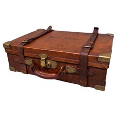 Vintage cartridge case  Watson Bro's  London around 1900  leather & brass