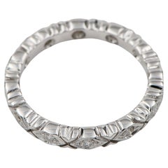 Vintage Carved .50 Ct Diamond Full Eternity 18 KT ring