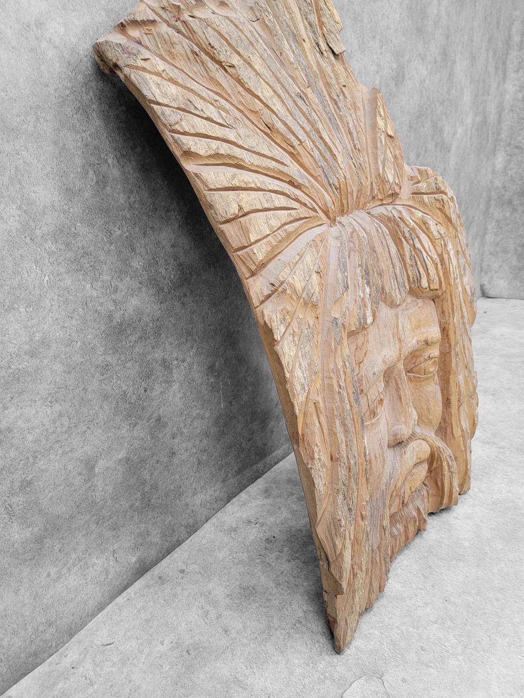 Escultura de Pared Tallada Vintage Africana/Jamaicana Estilo Bob Marley Rasta Borde Vivo Arte popular en venta