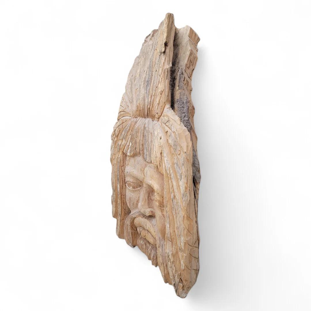 Escultura de Pared Tallada Vintage Africana/Jamaicana Estilo Bob Marley Rasta Borde Vivo siglo XX en venta