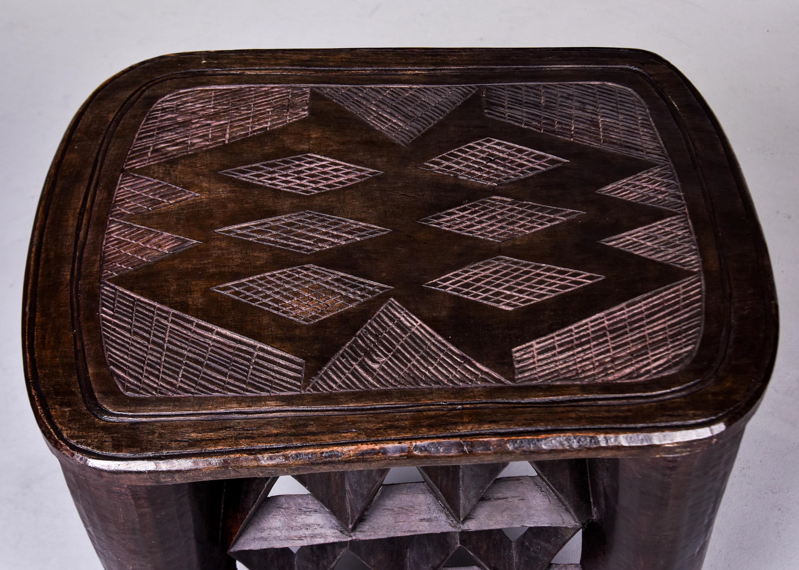 Vintage Carved African Side Table by the Nupe of Nigeria  For Sale 3