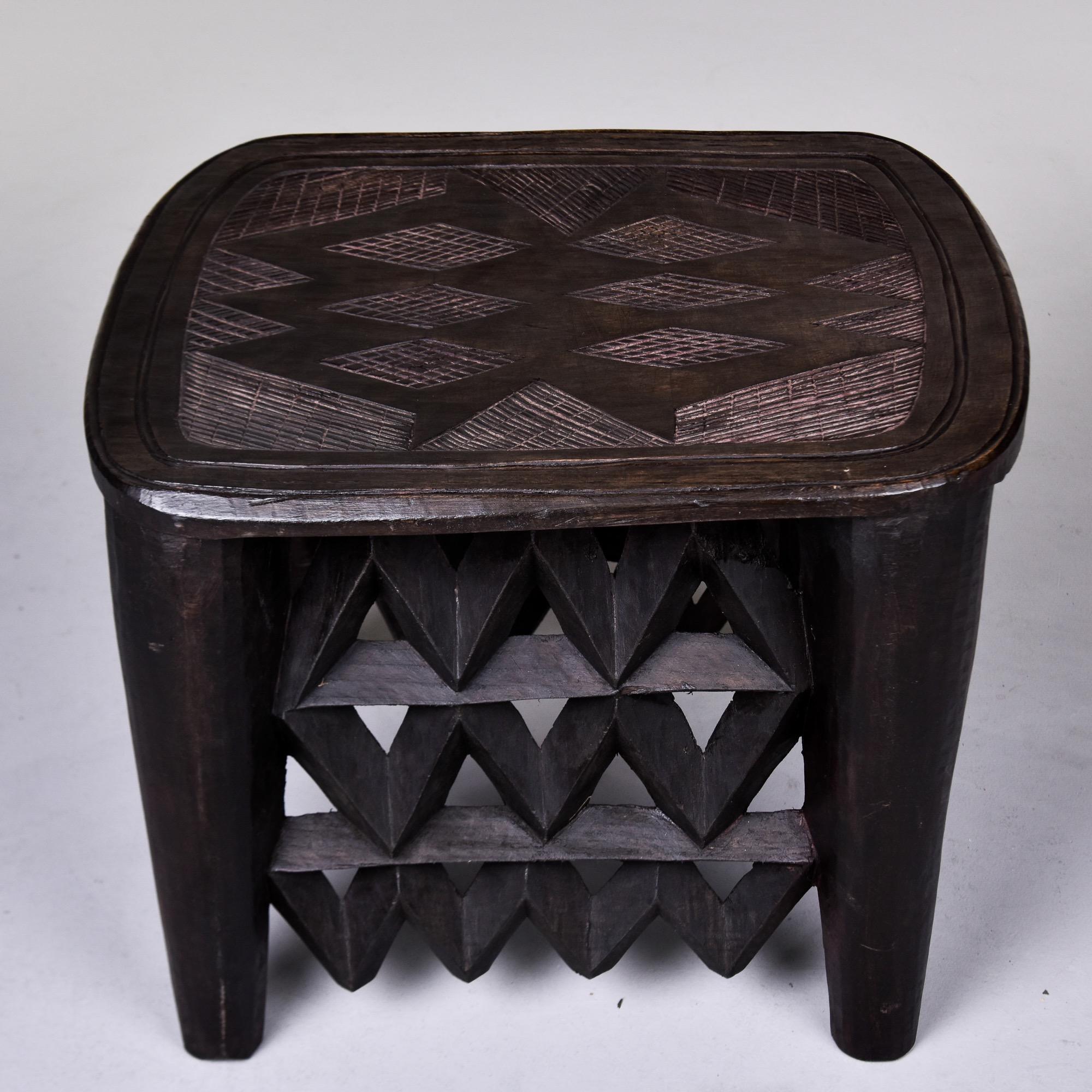 Tribal Vintage Carved African Side Table by the Nupe of Nigeria  For Sale