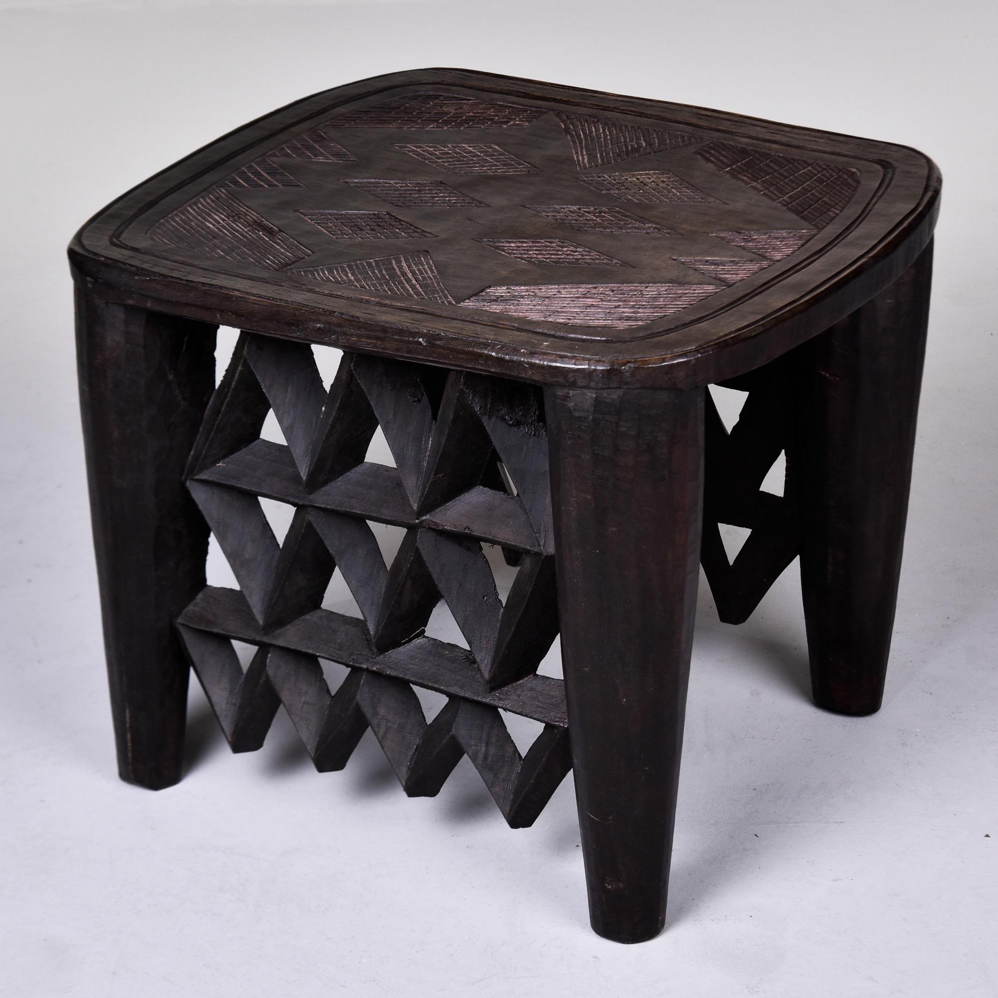 Nigerian Vintage Carved African Side Table by the Nupe of Nigeria  For Sale