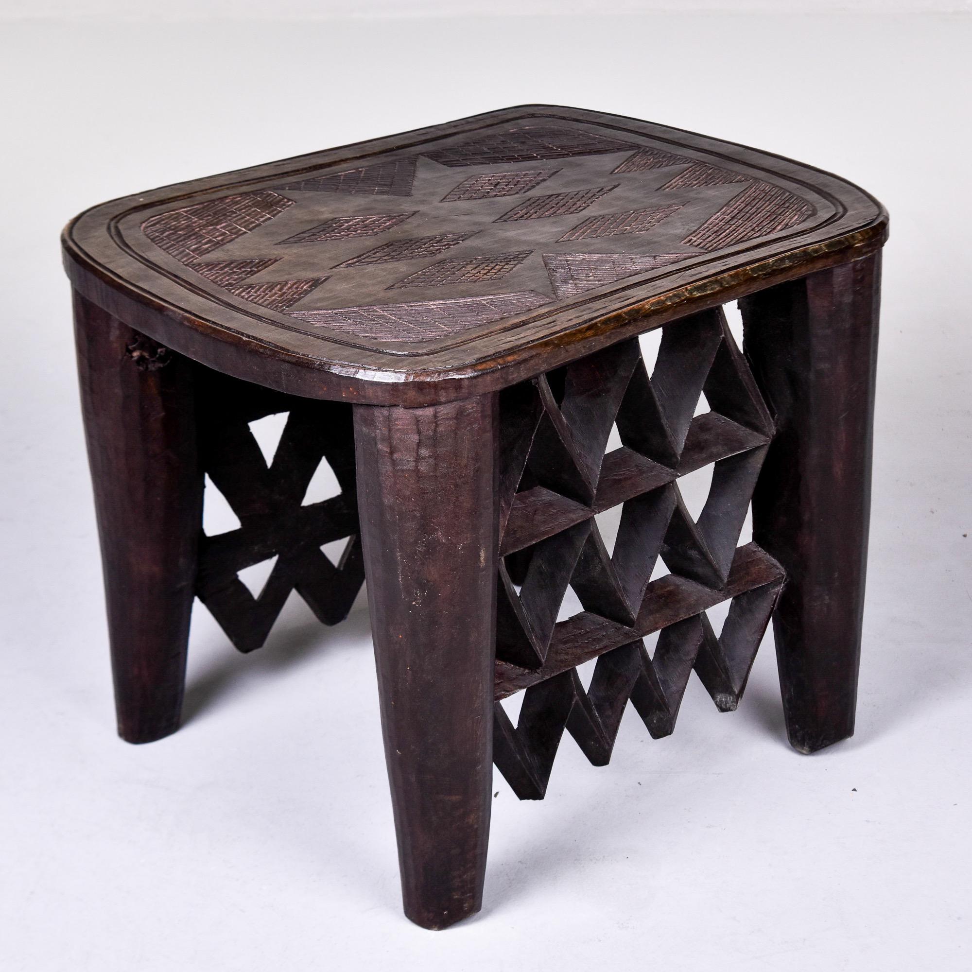 Hand-Carved Vintage Carved African Side Table by the Nupe of Nigeria  For Sale