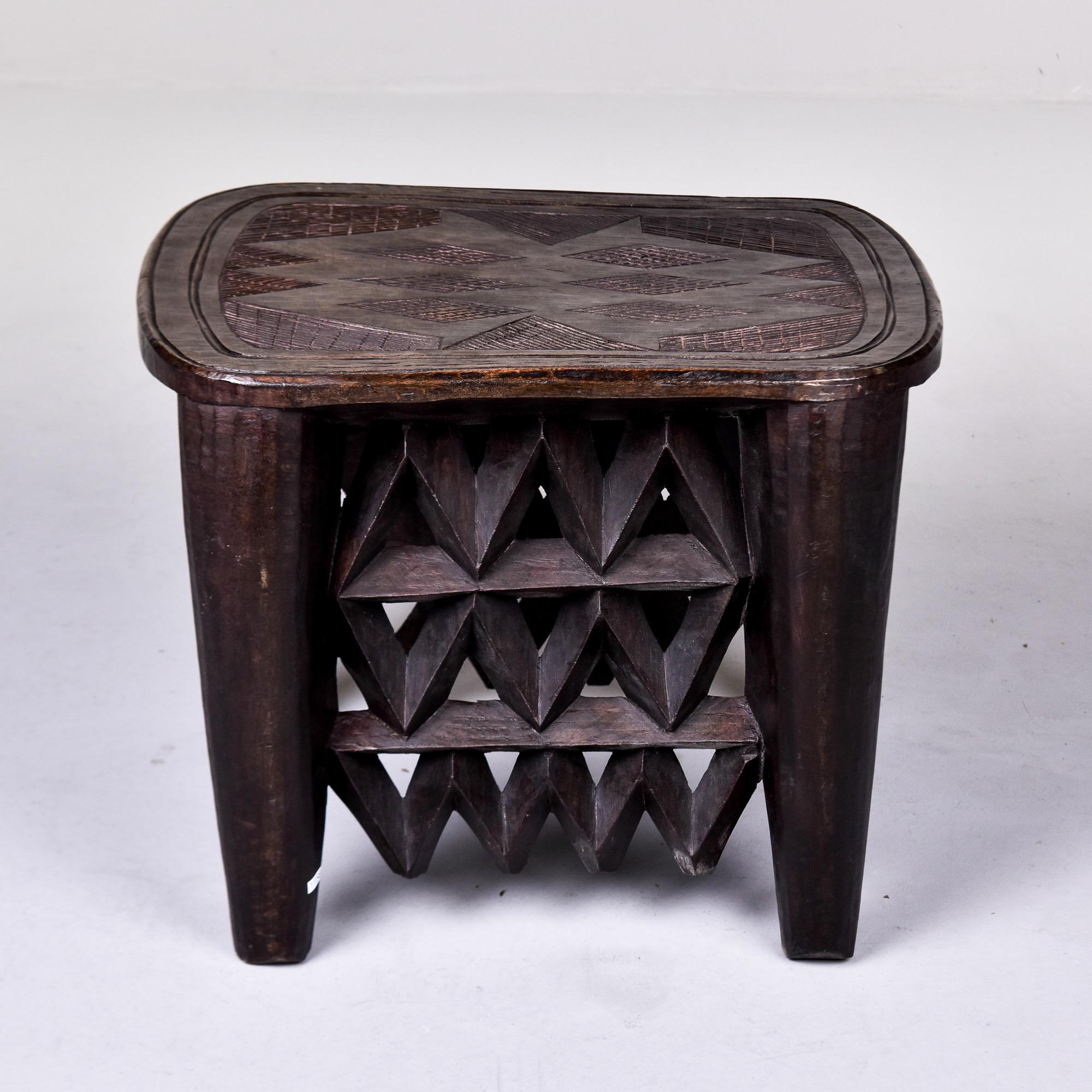 20th Century Vintage Carved African Side Table by the Nupe of Nigeria  For Sale