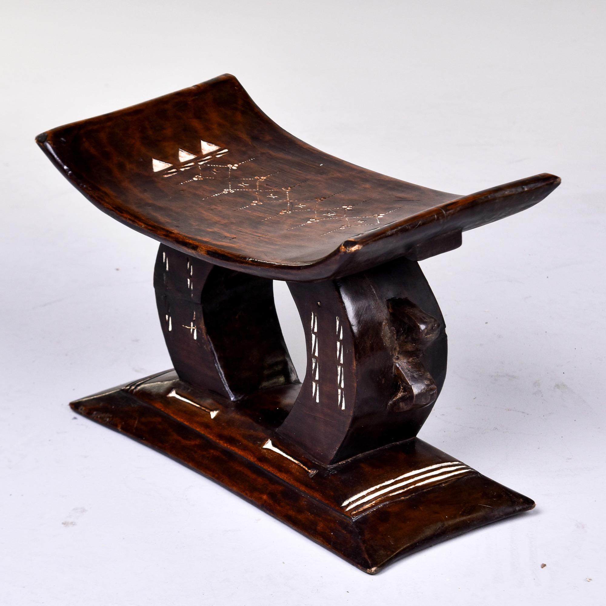 Ghanaian Vintage Carved African Stool by the Ashanti of Ghana