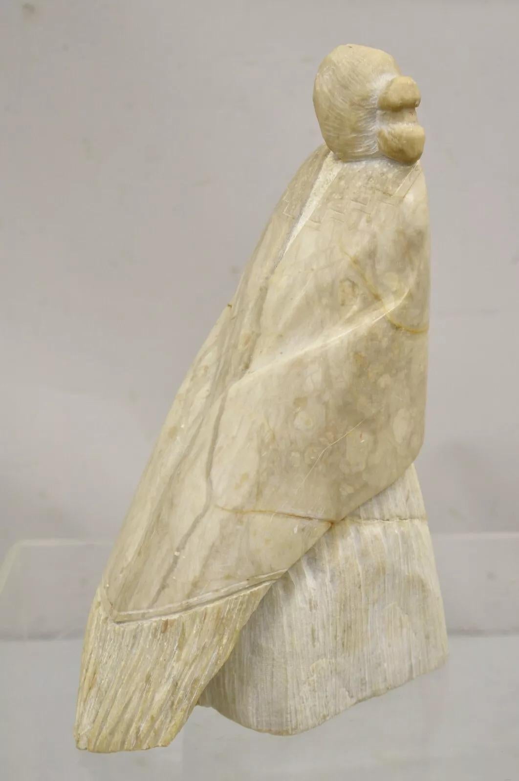 Vintage Carved Alabaster American Indian Navajo Sculpture by Gregory Johnson For Sale 1