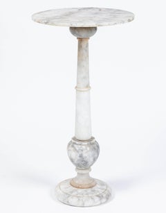 Vintage Carved Alabaster Drink Table from Italy