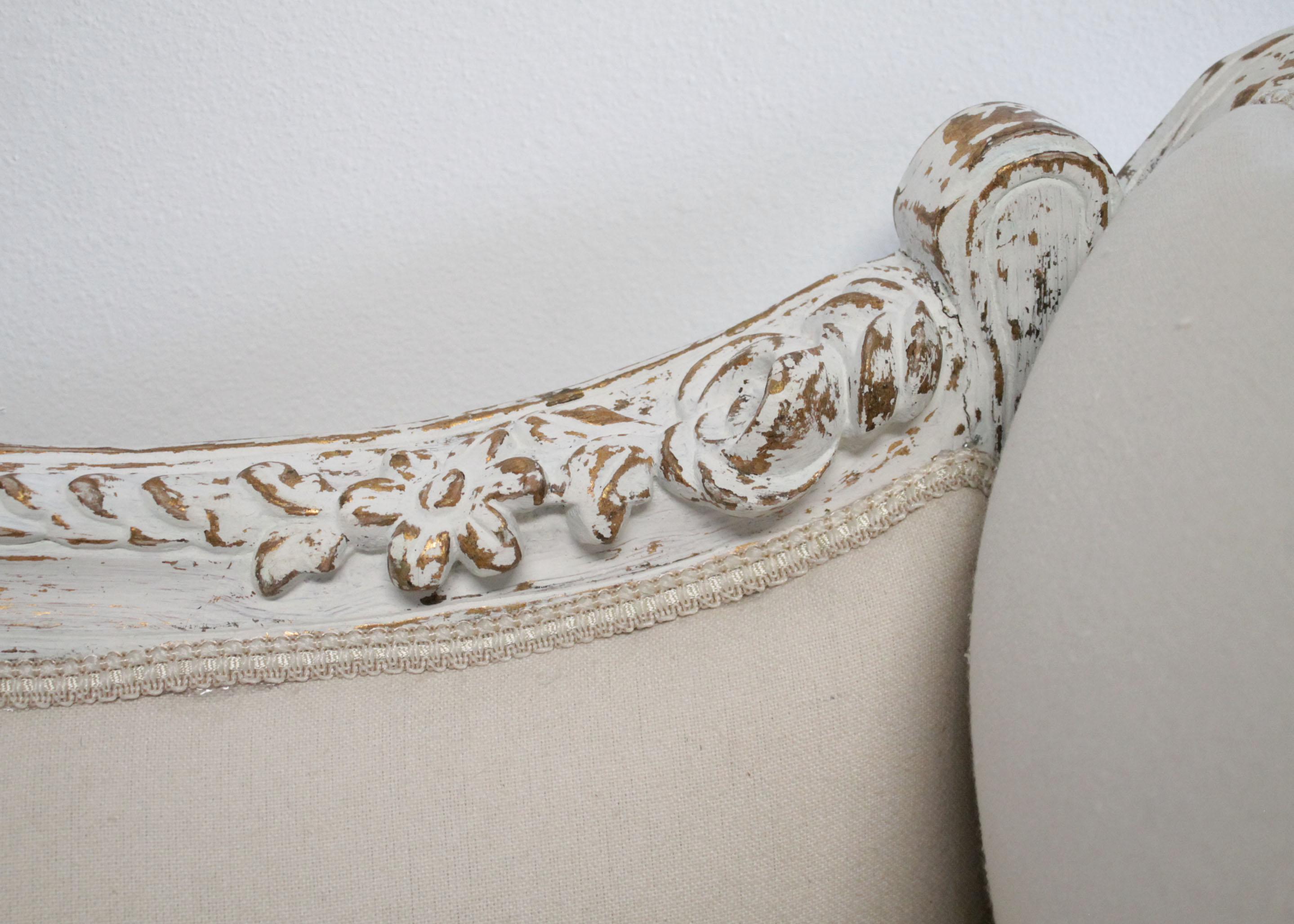 Vintage Carved and Painted French Style Sofa 5