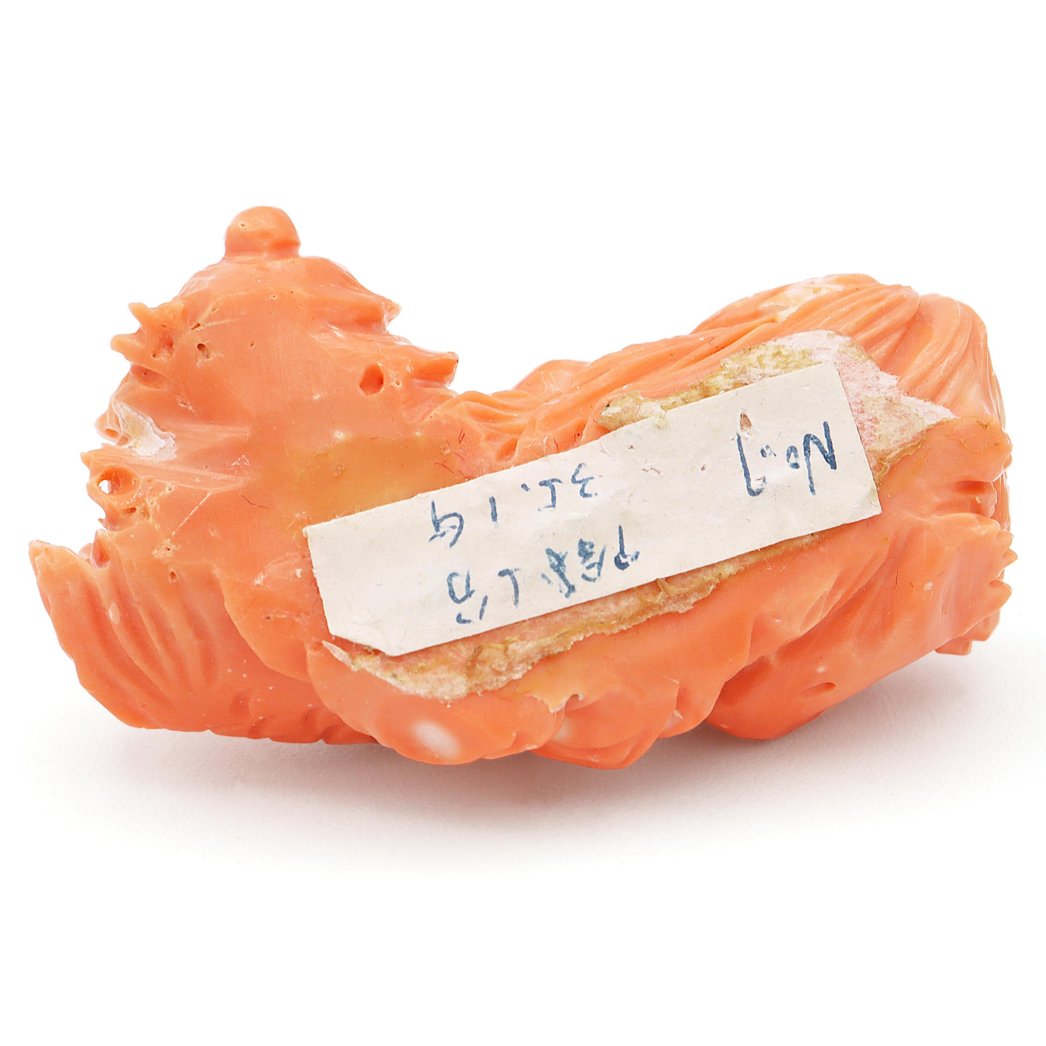 Vintage Carved Angel Skin Coral Siren Mermaid Figurine Sculpture For Sale 1