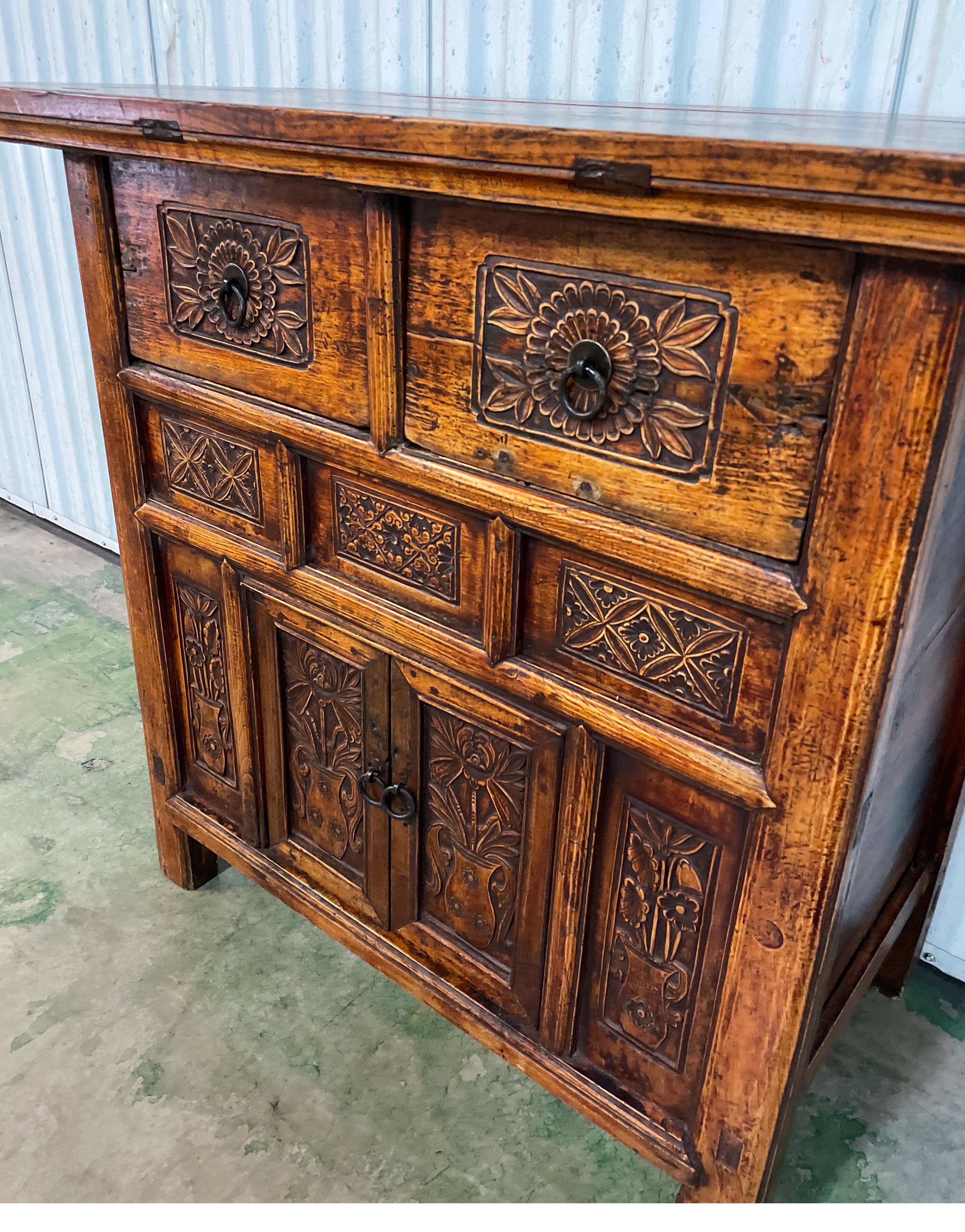 20th Century Vintage Carved Asian Console / Altar Table For Sale