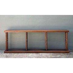 Vintage Carved Barley Twist Console Table