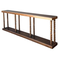Vintage Carved Barley Twist Console Table