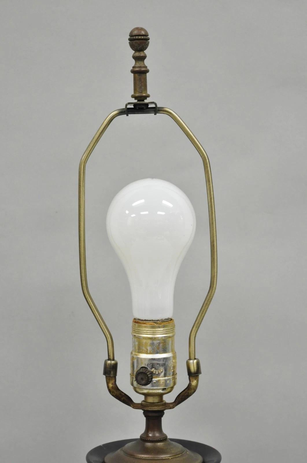 Vintage Marbre Noir Sculpté Petite Urne Orientale Lampe de Table Chinoiserie en vente 5