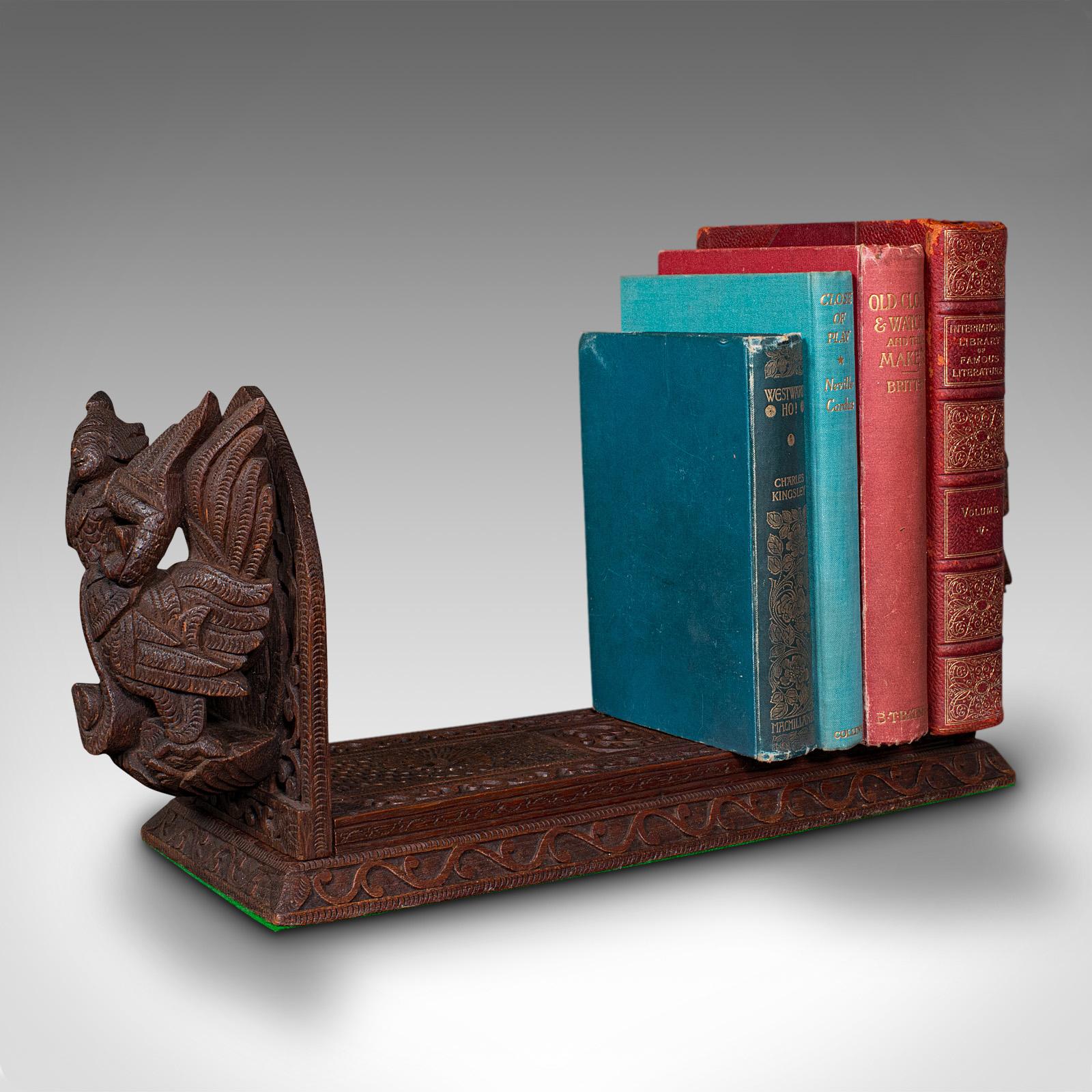 Vintage Carved Book Slide, Balinese, Hardwood, Library Stand, Mid Century, 1960 For Sale 7