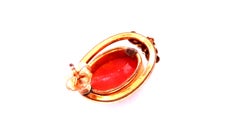Vintage Carved Cameo Madonna Earrings 14kt Gold 12621*